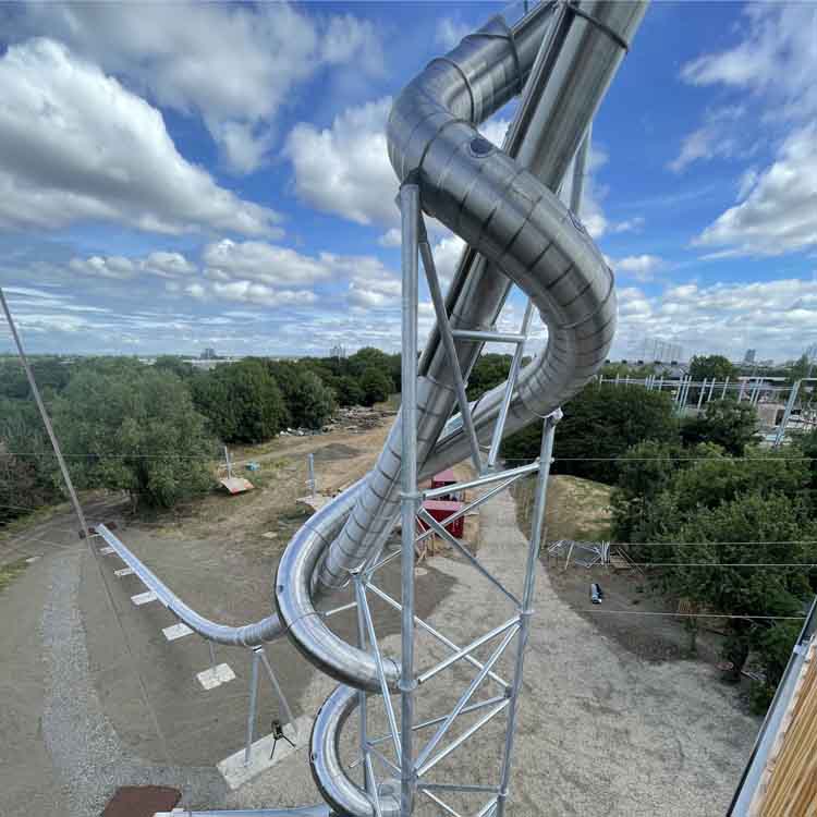 20m High Intertwined Stainless Slides Project Completed – Kids Play Plus